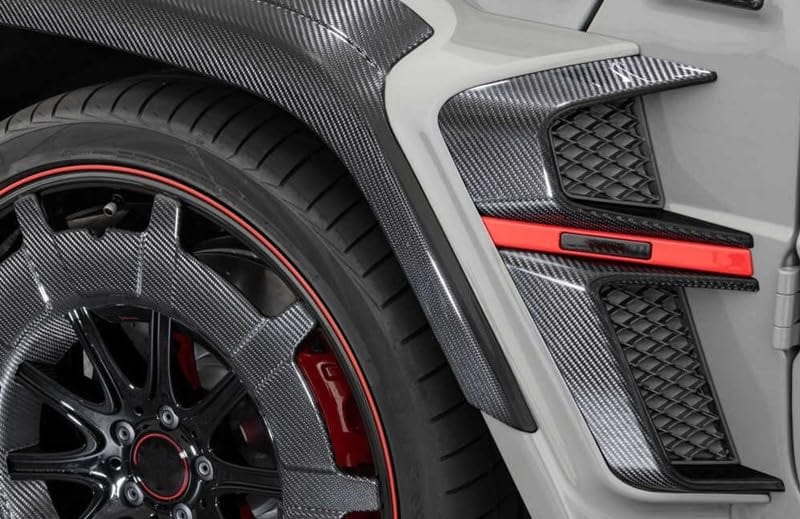 For Benz W464 G500 G63 G350 Dry Carbon Fender Wheel Duct Vents Shadow Trim 4pcs Kazento Carbon Parts 车身侧板 G500-FV-DCF