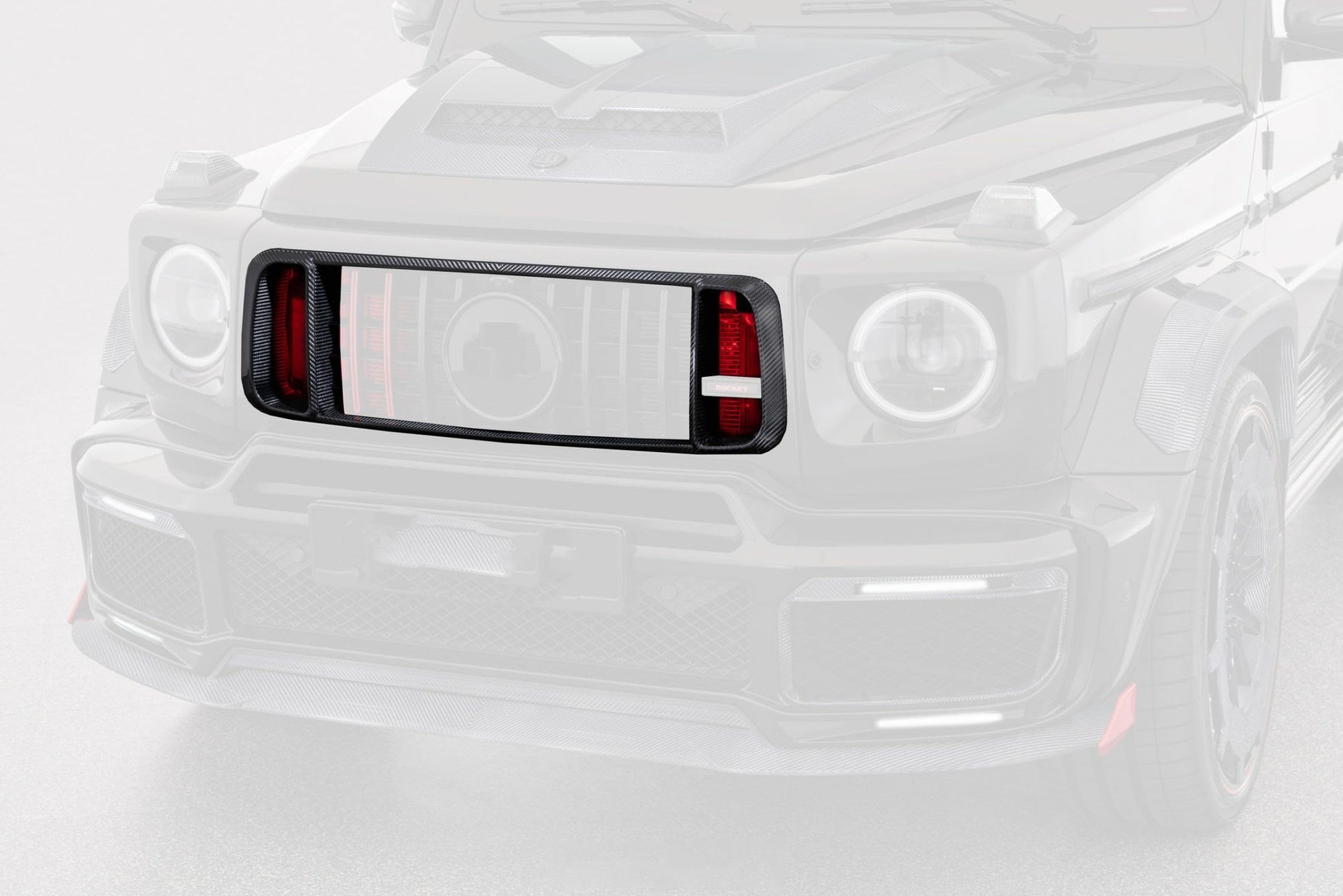 For Benz W464 G500 G63 G350 Dry Carbon Front Grille with Light 900 Rock Style Kazento Carbon Parts 车身侧板 G500-FG-DCF