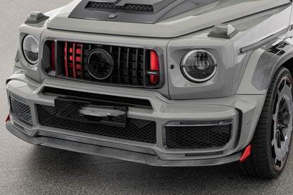 For Benz W464 G500 G63 G350 Dry Carbon Front Grille with Light 900 Rock Style Kazento Carbon Parts 车身侧板 G500-FG-DCF