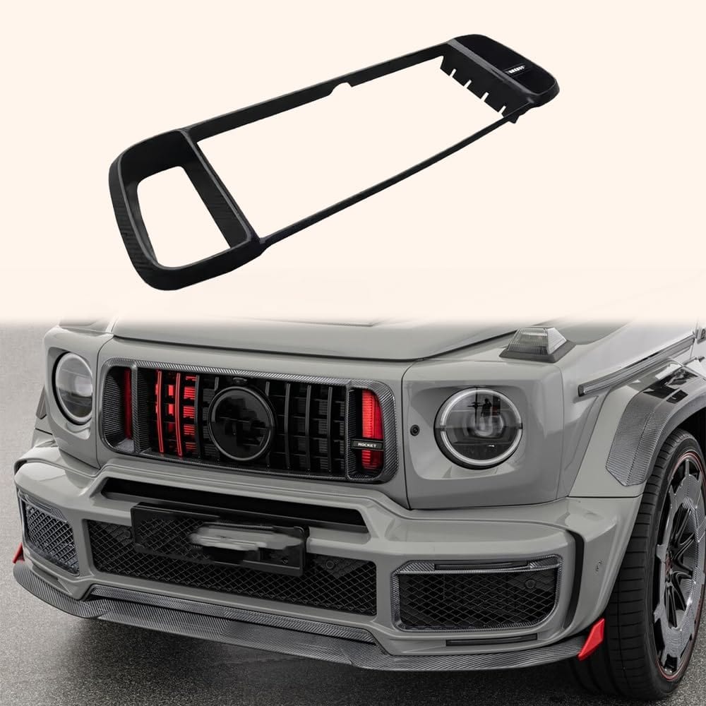 For Benz W464 G500 G63 G350 Dry Carbon Front Grille with Light 900 Rock Style Kazento Carbon Parts 车身侧板 G500-FG-DCF