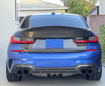 For BMW 2019-23 3 Series Sedan 4D G20 320i 330i M340i  Ducktail Rear Boot Trunk Carbon Fiber Kazento Carbon Parts Carbon Fiber G20-TRUNK-CS-CF