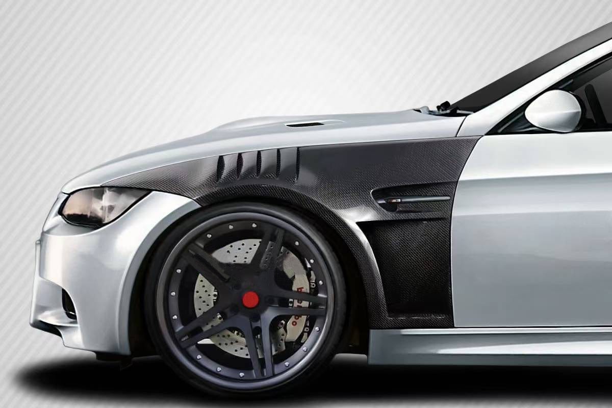 For BMW 3 Series E92 Real M3 Coupe 2 Door 2006-13 GT Style Carbon Front Fender Kazento Carbon Parts Carbon Fiber E92M3-FF-WLGT4-CF