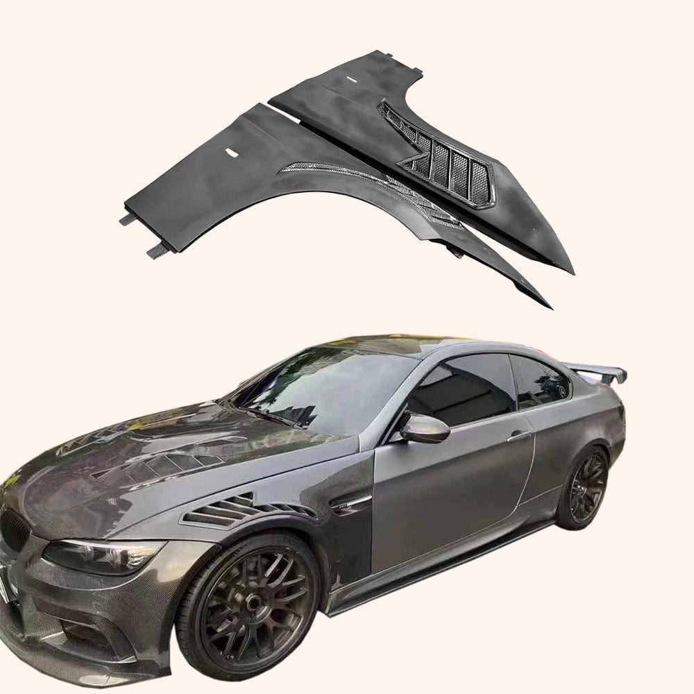 For BMW 3 Series E92 Real M3 Coupe 2006-13 RS Style Front Fender Carbon In Vents