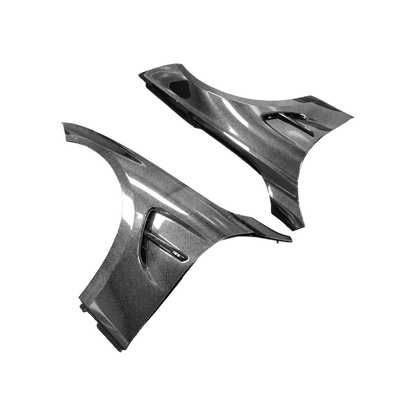 For BMW 3 Series F30 2012-19 4 Door Sedan KZ Carbon Front Fender With Emblem Kazento Carbon Parts Carbon Fiber F30-FF-WEM-CF
