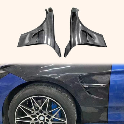 For BMW 3 Series F30 2012-19 4 Door Sedan KZ Carbon Front Fender With Emblem Kazento Carbon Parts Carbon Fiber F30-FF-WEM-CF