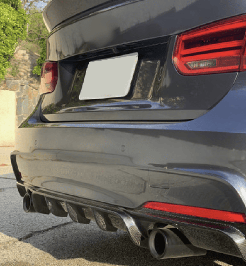 For BMW 3 Series F30 F35 Sedan V Style Rear Bumper Diffuser 2012-2019