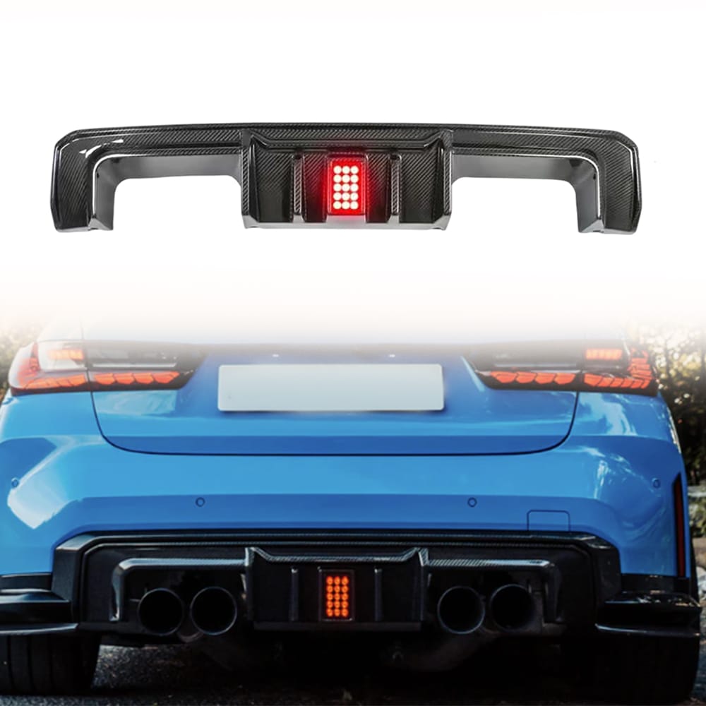 For BMW M3 G80 Sedan R44 Rear Bumper Diffuser Lip With Light 2020-2024