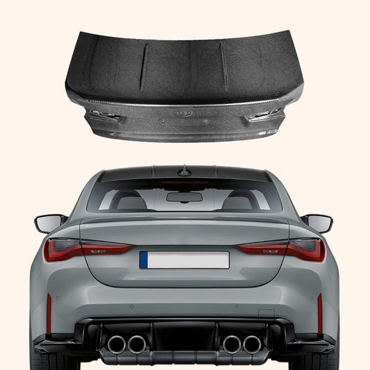 For BMW M4 G80 20-24 2D Coupe Carbon CS Style Rear Ductail Trunk Boot Lid Kazento Carbon Parts Carbon Fiber M4G82-TRUNK-CS-CF