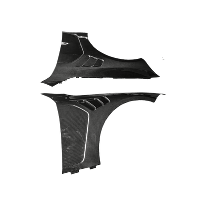 For BMW M4 G82  G80 M3 20-24 Coupe Dry Carbon KZ Style Front Bumper Side Fender Pair