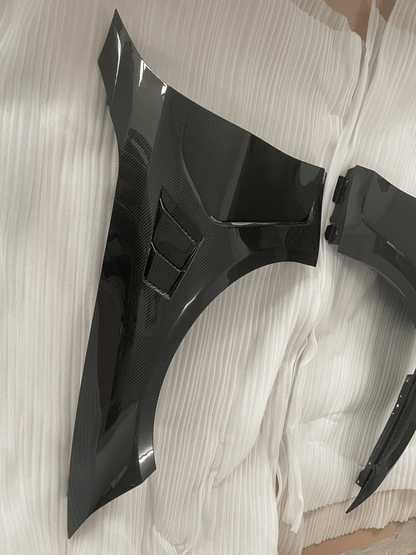 For BMW M4 G82  G80 M3 20-24 Coupe Dry Carbon KZ Style Front Bumper Side Fender Pair