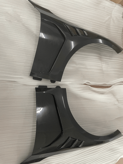 For BMW M4 G82  G80 M3 20-24 Coupe Dry Carbon KZ Style Front Bumper Side Fender Pair