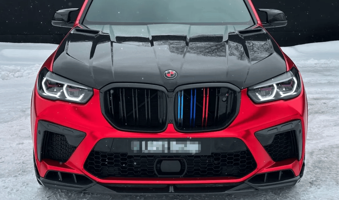 For BMW X5M F95 Dry Carbon Fiber L Style Front Bumper Lip 2019-2026