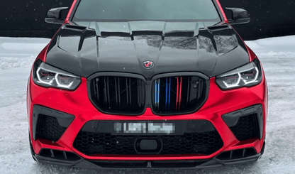 For BMW X5M F95 Dry Carbon Fiber L Style Front Bumper Lip 2019-2026