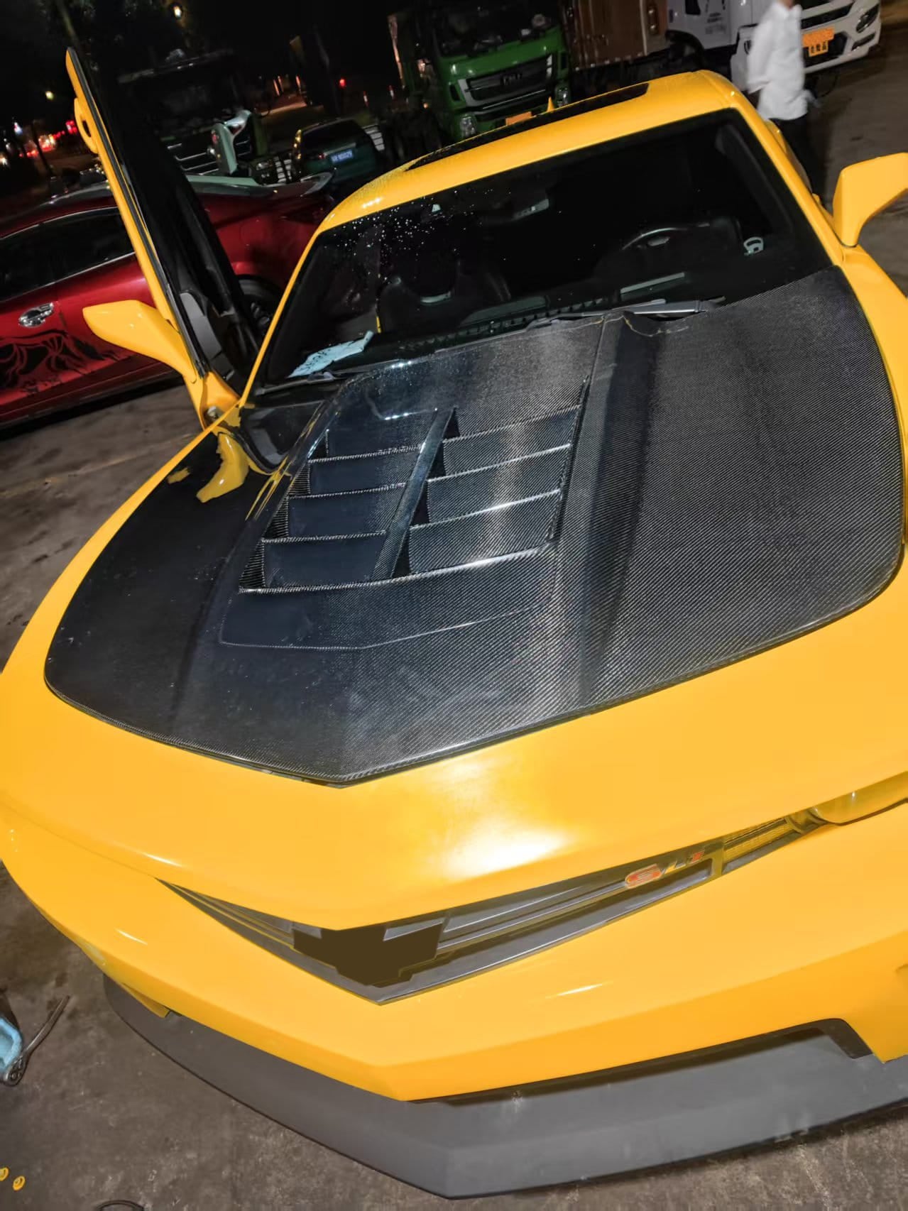 For Chevrolet Camaro WD Style Front Vented Cooling Hood 2010-2015