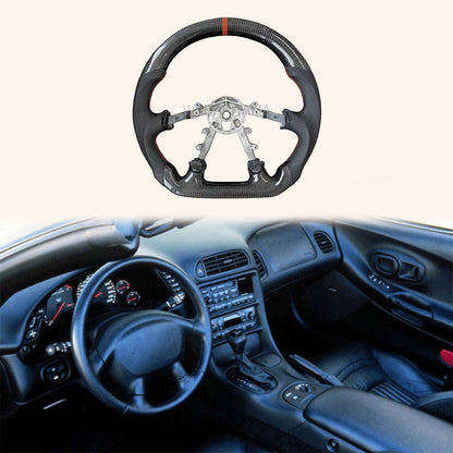 For Chevrolet Corvette C5 97-04 Carbon Fiber D Style Steering Wheel Replacement