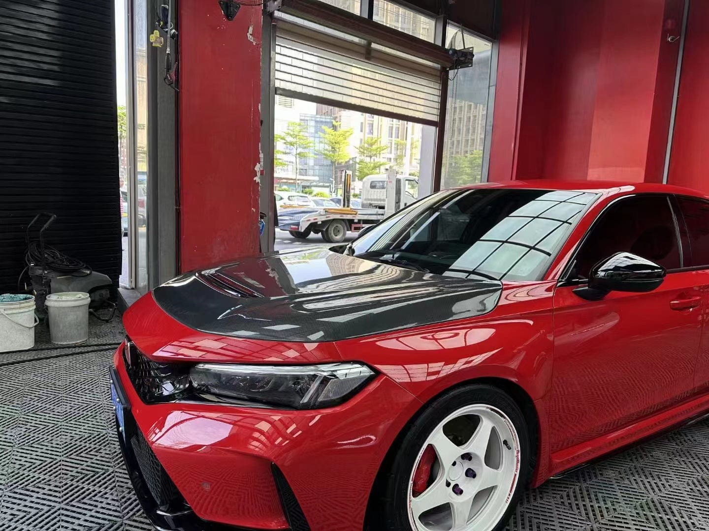 For Civic Type R FL5 2022-2024 Carbon Fiber Hood Bonnet Replacement Kazento Carbon Parts 车身侧板 Carbon Fiber FL5-HOOD-V1-CF
