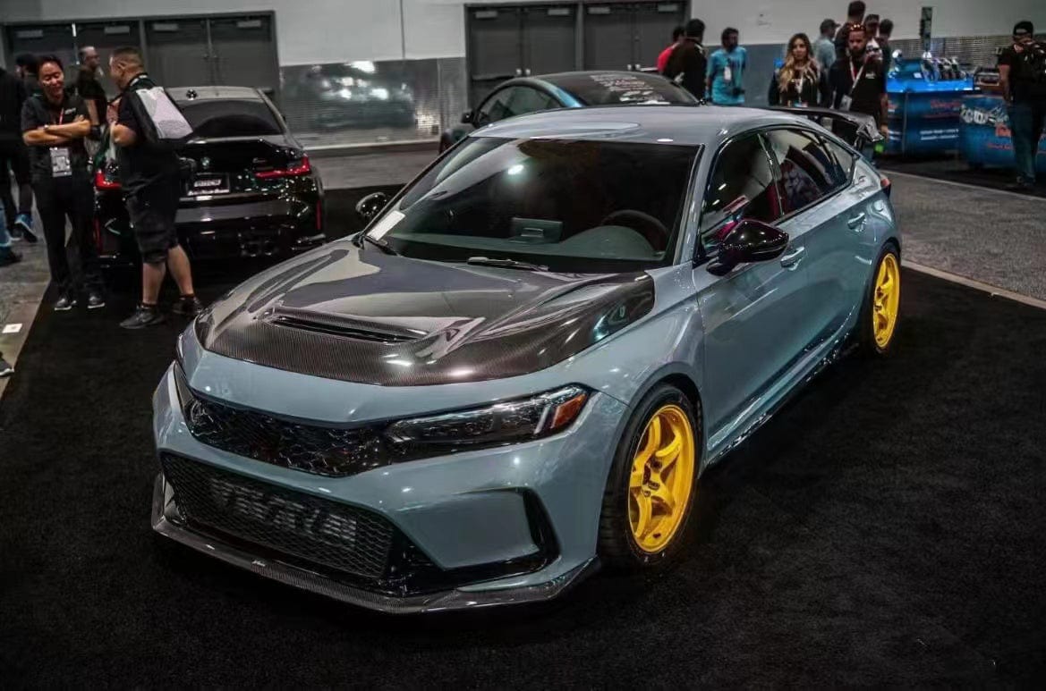 For Civic Type R FL5 2022-2024 Carbon Fiber Hood Bonnet Replacement Kazento Carbon Parts 车身侧板 Carbon Fiber FL5-HOOD-V1-CF