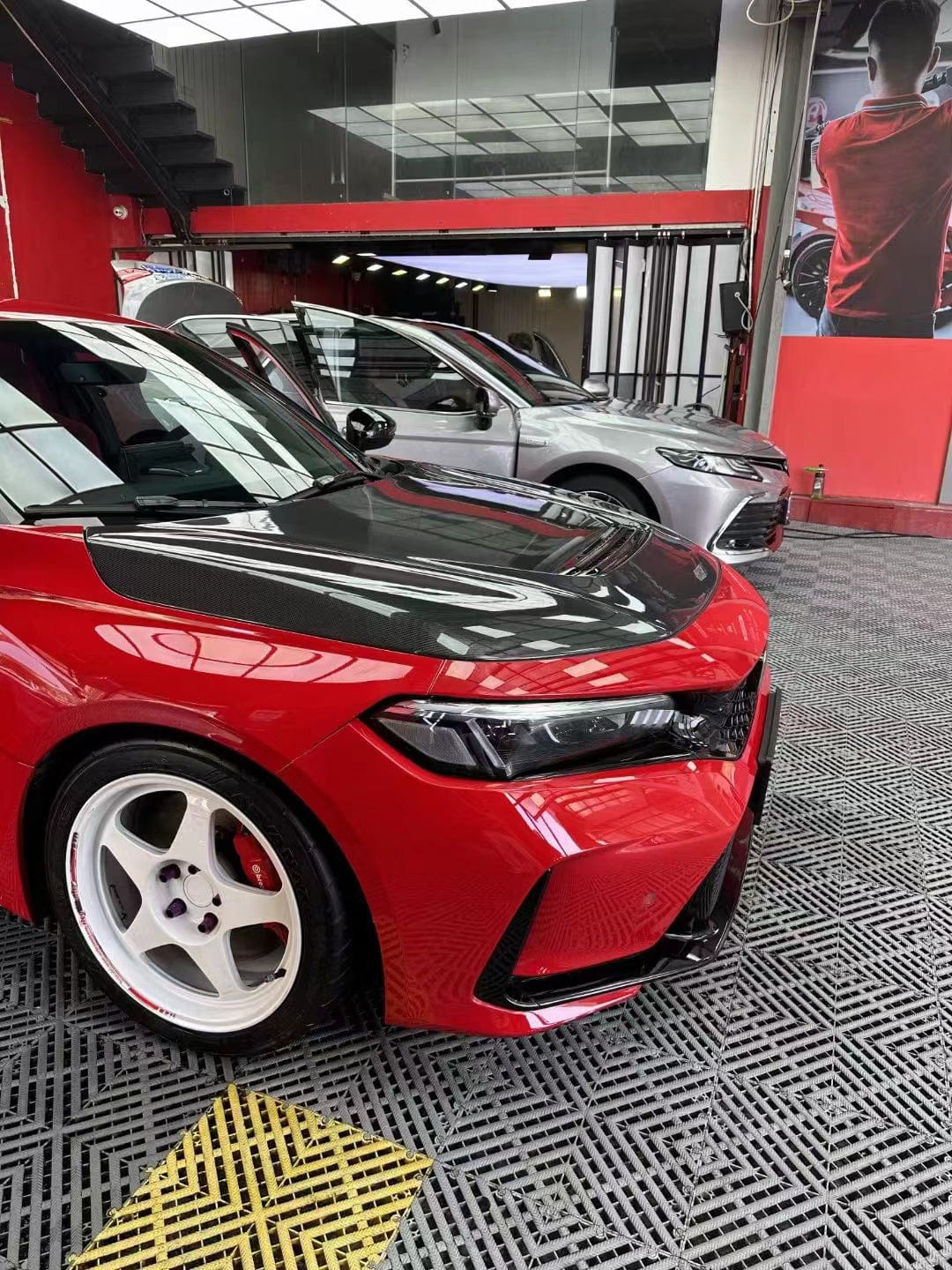 For Civic Type R FL5 2022-2024 Carbon Fiber Hood Bonnet Replacement Kazento Carbon Parts 车身侧板 Carbon Fiber FL5-HOOD-V1-CF