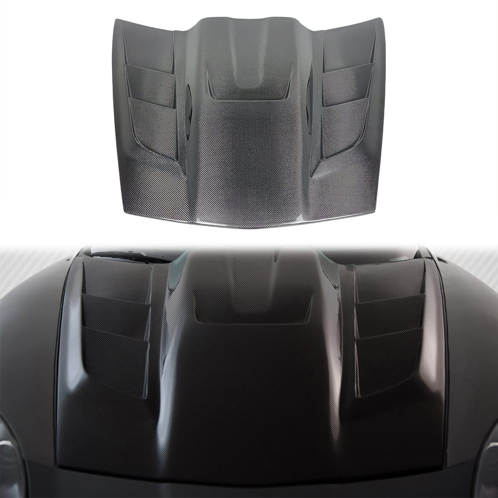 For Corvette C6 KZC Style Front Vented Cooling Hood Bonnet 2006-2013