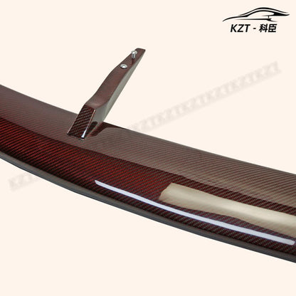 For F56 Mini Cooper S Rk Style Rear Spoiler (S Only) Carbon Fiber (Red Color) Car Body Parts Kits Kazento Carbon Parts 车身侧板 F56-RS-RK-S-RCF2