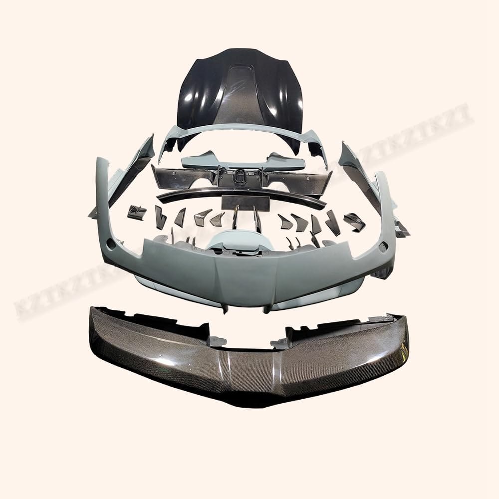 For Ferrari 488 MS Style Carbon + FRP Body Kits 27PCS FB/RB/SS/HD/KITS Kazento Carbon Parts 车身侧板 488-BODY-MISH-PCF