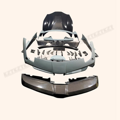 For Ferrari 488 MS Style Carbon + FRP Body Kits 27PCS FB/RB/SS/HD/KITS Kazento Carbon Parts 车身侧板 488-BODY-MISH-PCF