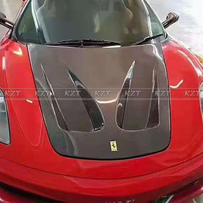 For Ferrari F430 VS Style Vented Hood Bonnet Carbon Fiber