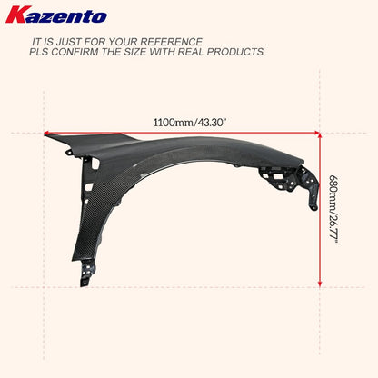 For Fk8 Fk7 Civic Type-R Oem Front Fender (Can Fit On Fk7 But Need To Fit With Fk8 Fb & Ss, Wider Then Fk7 45Mm) Carbon Fiber