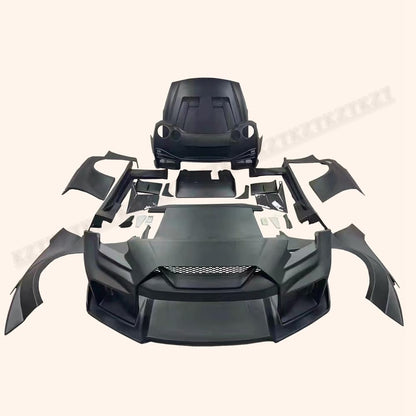 For GTR R35 2017 + LB3 Style For Nissan Body Kits 19pcs Carbon FRP FB/RB/HD/SS/FF/RF Kazento Carbon Parts 车身侧板 R35-BODY-LB3-PCF