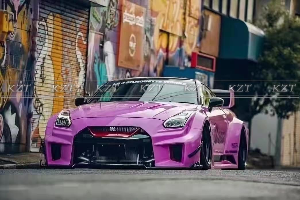 For GTR R35 2017 + LB3 Style For Nissan Body Kits 19pcs Carbon FRP FB/RB/HD/SS/FF/RF Kazento Carbon Parts 车身侧板 R35-BODY-LB3-PCF
