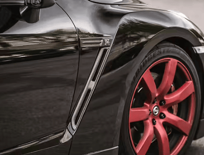 For GTR R35 Dry Carbon Front Bumper Side Fender Vents Cover 2008-2016