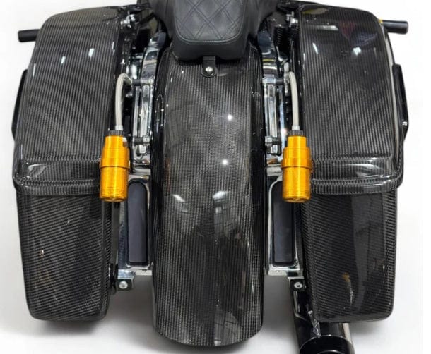 For Harley Davidson Touring 09-23 Dry Carbon Stand Full Saddlebags Lids 4pcs Kazento Carbon Parts Dry Carbon Fiber HARLEY-SADDLE-SD-DCF