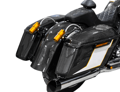 For Harley Davidson Touring 09-23 Dry Carbon Stand Full Saddlebags Lids 4pcs Kazento Carbon Parts Dry Carbon Fiber HARLEY-SADDLE-SD-DCF