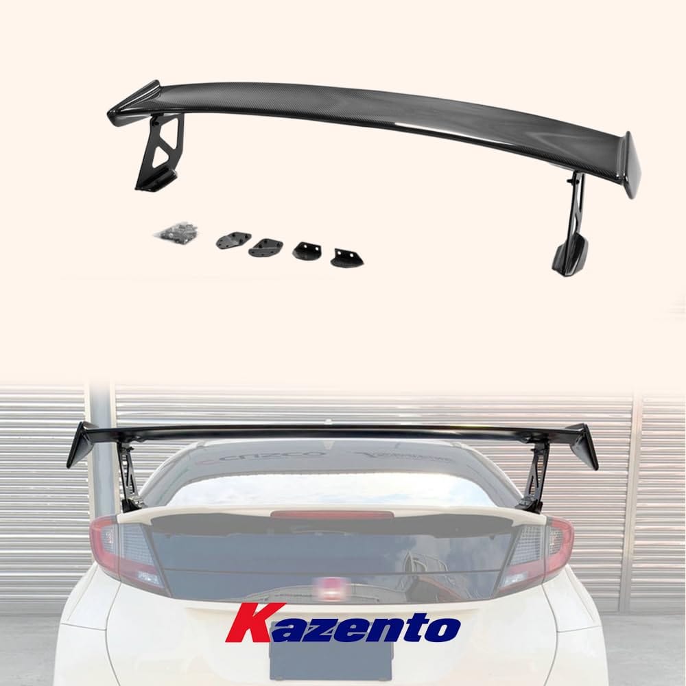 For Honda 15-17 Civic Type R Fk2 M Type Rear Gt Spoiler (5 Door Hatch) Carbon Fiber Car Body Parts Kits Kazento Carbon Parts 车身侧板 FK2-RS-M&-CF