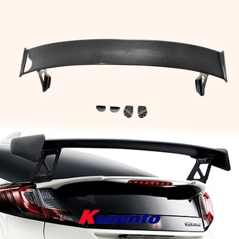 For Honda 15-17 Civic Type R Fk2 M Type Rear Gt Spoiler (5 Door Hatch) Carbon Fiber Car Body Parts Kits Kazento Carbon Parts 车身侧板 FK2-RS-M&-CF