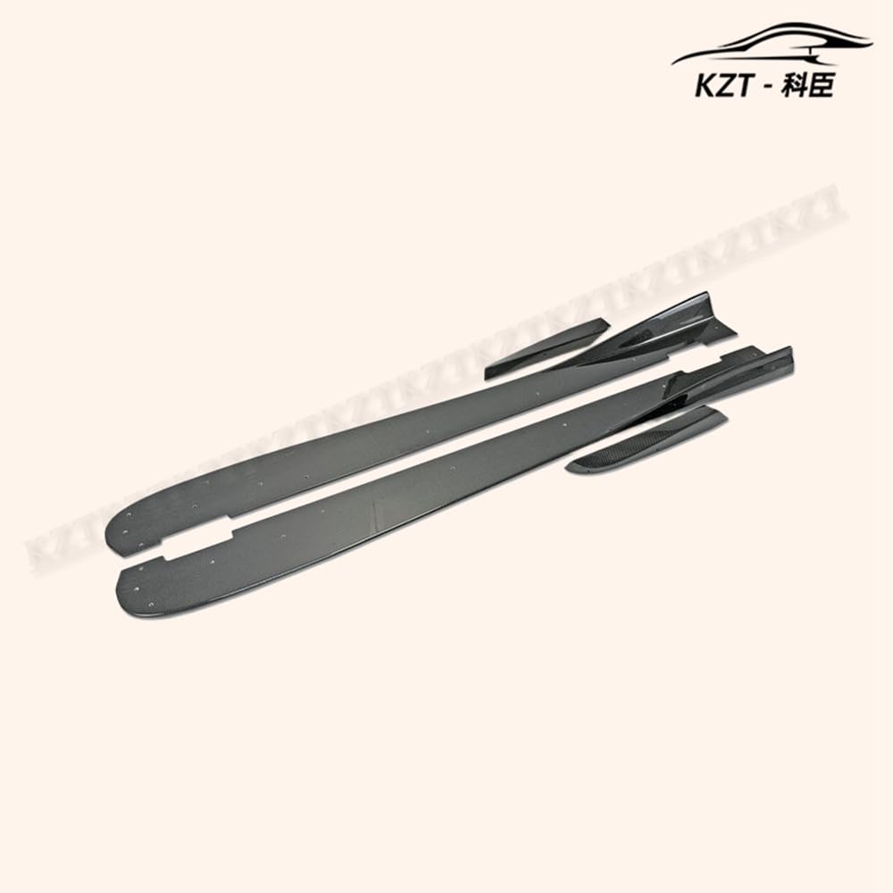 For Honda 17 Onwards Civic Type R Fk8 Vrs-W Type Large Side Skirt Extension + Air Shloud 4Pcs Rocker Panels Side Part Carbon Fiber Body Kit Replacement Kazento Carbon Parts 车身侧板 FK8-SSX-VRSW-CF