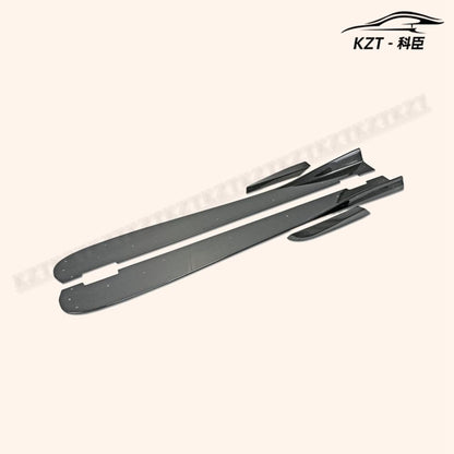 For Honda 17 Onwards Civic Type R Fk8 Vrs-W Type Large Side Skirt Extension + Air Shloud 4Pcs Rocker Panels Side Part Carbon Fiber Body Kit Replacement Kazento Carbon Parts 车身侧板 FK8-SSX-VRSW-CF
