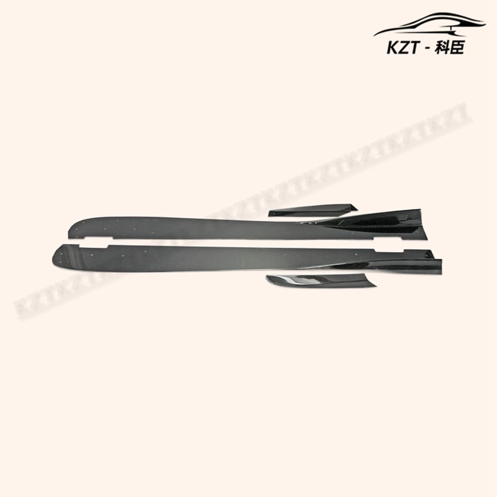 For Honda 17 Onwards Civic Type R Fk8 Vrs-W Type Large Side Skirt Extension + Air Shloud 4Pcs Rocker Panels Side Part Carbon Fiber Body Kit Replacement Kazento Carbon Parts 车身侧板 FK8-SSX-VRSW-CF