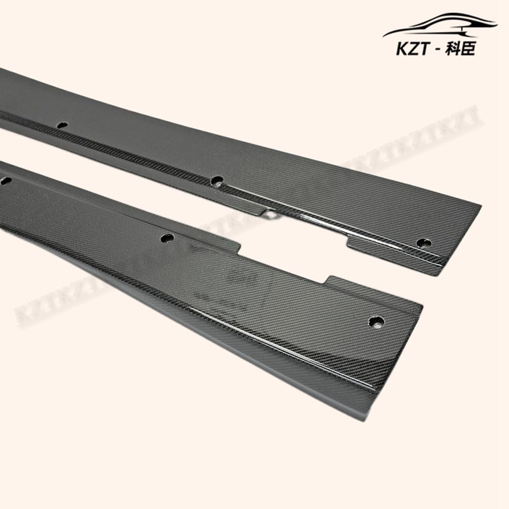For Honda 17 Onwards Civic Type R Fk8 Vrs-W Type Large Side Skirt Extension + Air Shloud 4Pcs Rocker Panels Side Part Carbon Fiber Body Kit Replacement Kazento Carbon Parts 车身侧板 FK8-SSX-VRSW-CF