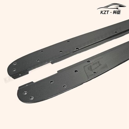 For Honda 17 Onwards Civic Type R Fk8 Vrs-W Type Large Side Skirt Extension + Air Shloud 4Pcs Rocker Panels Side Part Carbon Fiber Body Kit Replacement Kazento Carbon Parts 车身侧板 FK8-SSX-VRSW-CF