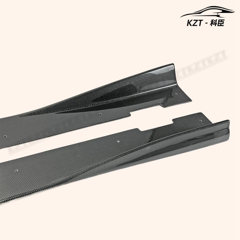 For Honda 17 Onwards Civic Type R Fk8 Vrs-W Type Large Side Skirt Extension + Air Shloud 4Pcs Rocker Panels Side Part Carbon Fiber Body Kit Replacement Kazento Carbon Parts 车身侧板 FK8-SSX-VRSW-CF