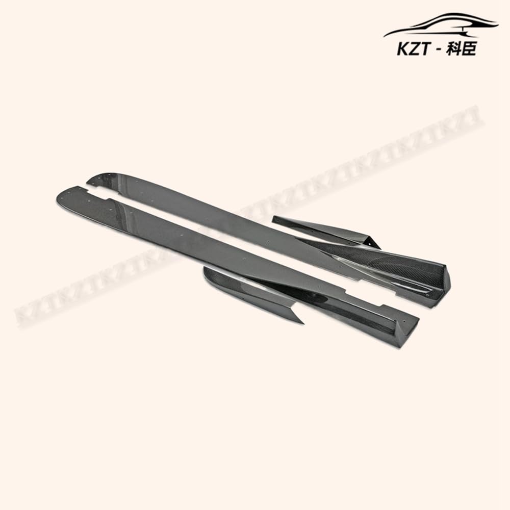 For Honda 17 Onwards Civic Type R Fk8 Vrs-W Type Large Side Skirt Extension + Air Shloud 4Pcs Rocker Panels Side Part Carbon Fiber Body Kit Replacement Kazento Carbon Parts 车身侧板 FK8-SSX-VRSW-CF