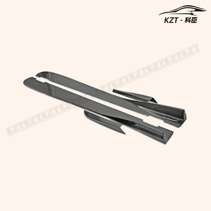 For Honda 17 Onwards Civic Type R Fk8 Vrs-W Type Large Side Skirt Extension + Air Shloud 4Pcs Rocker Panels Side Part Carbon Fiber Body Kit Replacement Kazento Carbon Parts 车身侧板 FK8-SSX-VRSW-CF