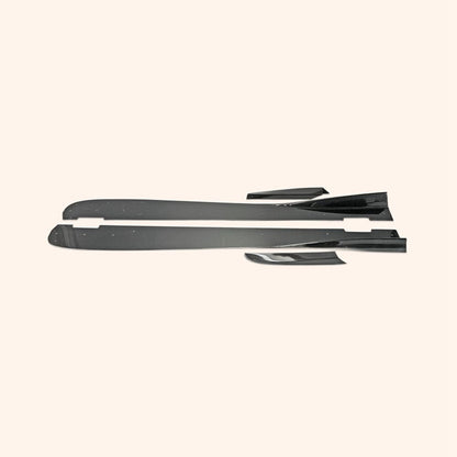 For Honda 17 Onwards Civic Type R Fk8 Vrs-W Type Large Side Skirt Extension + Air Shloud 4Pcs Rocker Panels Side Part Carbon Fiber Body Kit Replacement Kazento Carbon Parts 车身侧板 FK8-SSX-VRSW-CF
