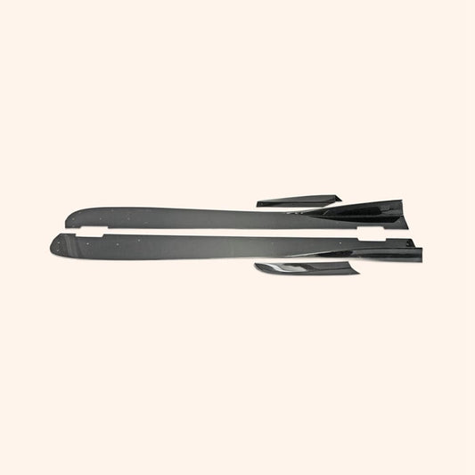 For Honda 17 Onwards Civic Type R Fk8 Vrs-W Type Large Side Skirt Extension + Air Shloud 4Pcs Rocker Panels Side Part Carbon Fiber Body Kit Replacement Kazento Carbon Parts 车身侧板 FK8-SSX-VRSW-CF