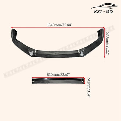 For Honda 17 Onwards Civic Type R Fk8 Vrsar2 Style Front Bumper Lip 2Pcs (With Ic Shroud) Chin Splitter Spoiler Carbon Fiber Body Kits Kazento Carbon Parts 车身侧板 FK8-FL-VRSA2-CF
