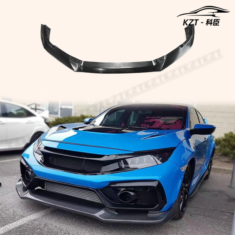 For Honda 17 Onwards Civic Type R Fk8 Vrsar2 Style Front Bumper Lip 2Pcs (With Ic Shroud) Chin Splitter Spoiler Fiber Glass Body Kits Kazento Carbon Parts 车身侧板 FK8-FL-VRSA2-FRP
