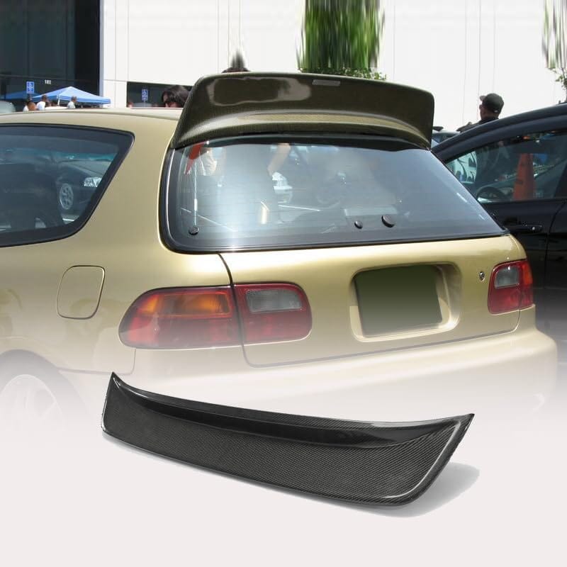 For Honda Civic Eg Bys Type Rear Spoiler Wing Carbon Fiber Car Body Parts Kits Kazento Carbon Parts 车身侧板 EG-RS-JDM-CF