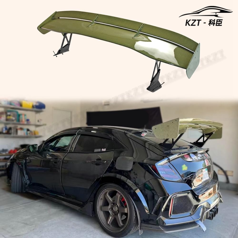 For Honda Civic Fk7 Fk8 Vtx5 Style Rear Gt Spoiler Yellow Kevlar Car Body Parts Kits