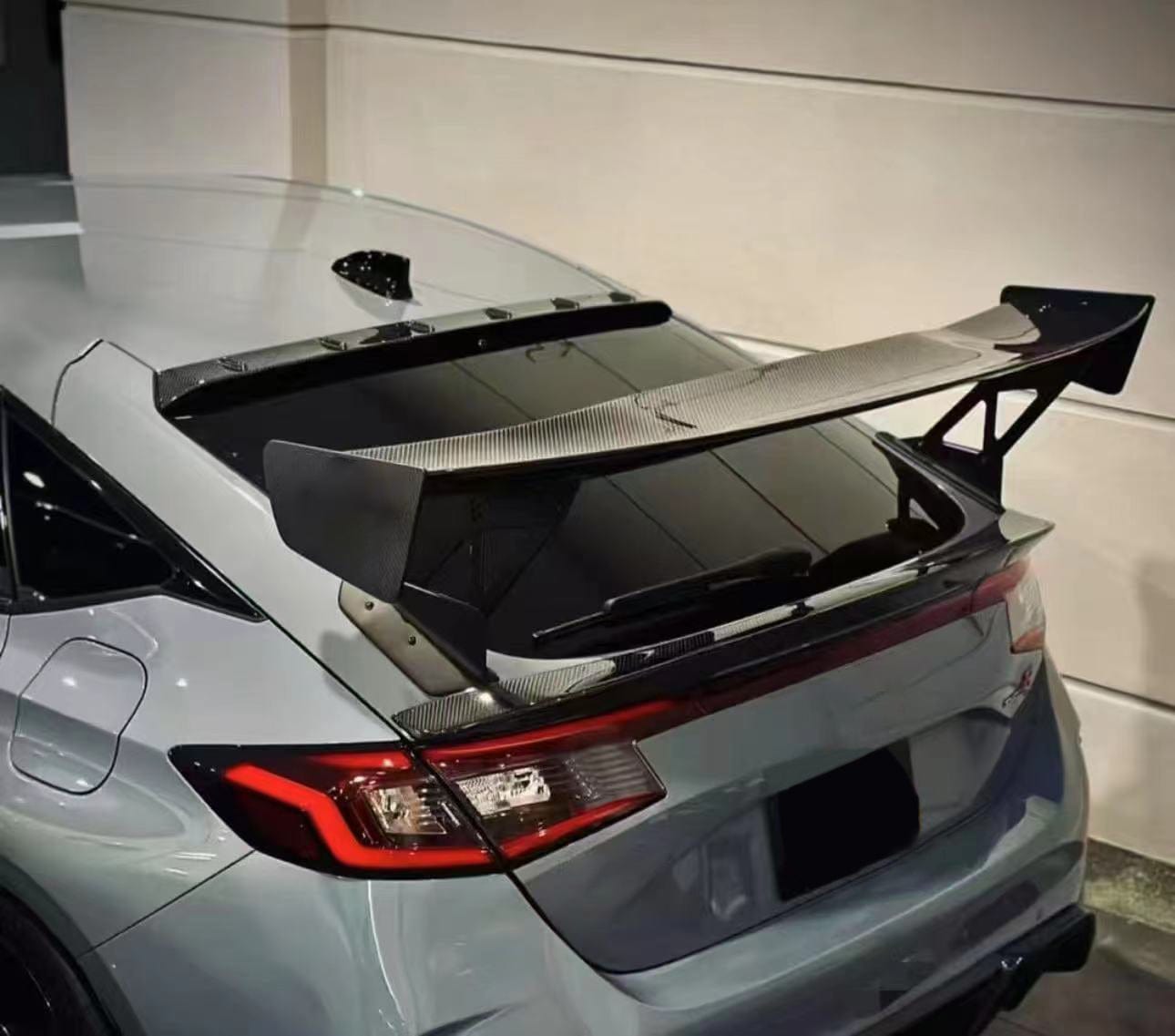 For Honda Civic Type R FL5 Hatchback 2023-24 VTX Style Carbon Rear Spoiler Wing Kazento Carbon Parts Carbon Fiber FL5-RS-VTXHT-CF